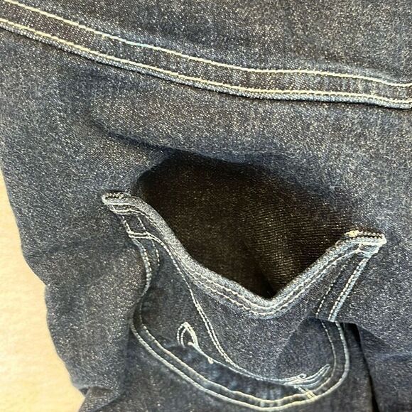 GREYHOUND Men’s Women’s 30 Jeans Straight Leg Embroidered Back Pockets Dark Wash - Picture 16 of 16